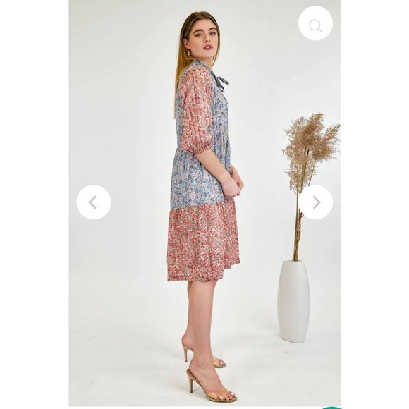 NWT UDEL MIX PRINT DRESS - Picture 3 of 4